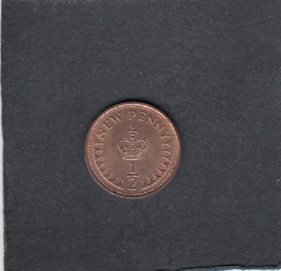 Beschrijving: 1/2 Penny ELIZABETH II